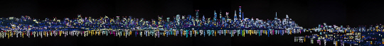 Night in New York, 2023. Acrylic on canvas, 200.6x1651㎝  ⓒ Yoon Hyup. Photo courtesy of the artist